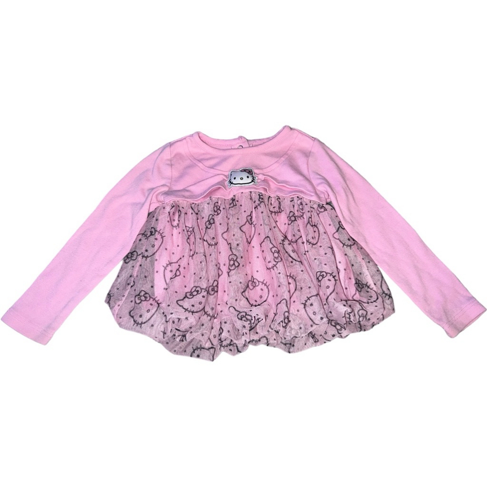 Girls Hello Kitty Pink Long Sleeve Tutu Dress 24 Months